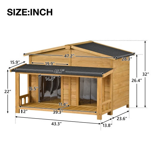 Large Wooden  Hut Style  Dog House